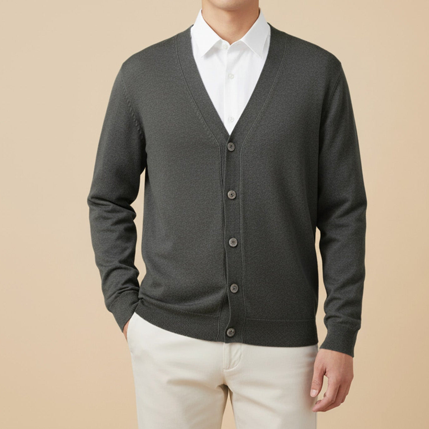 Buttoned Knit Cardigan
