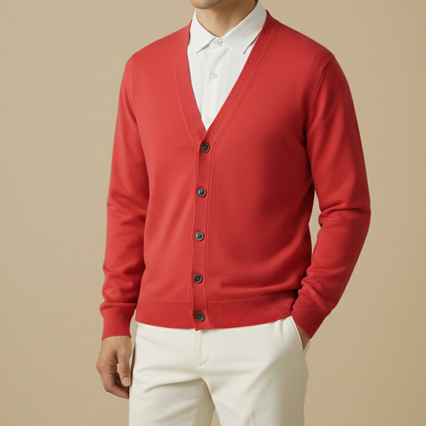 Buttoned Knit Cardigan