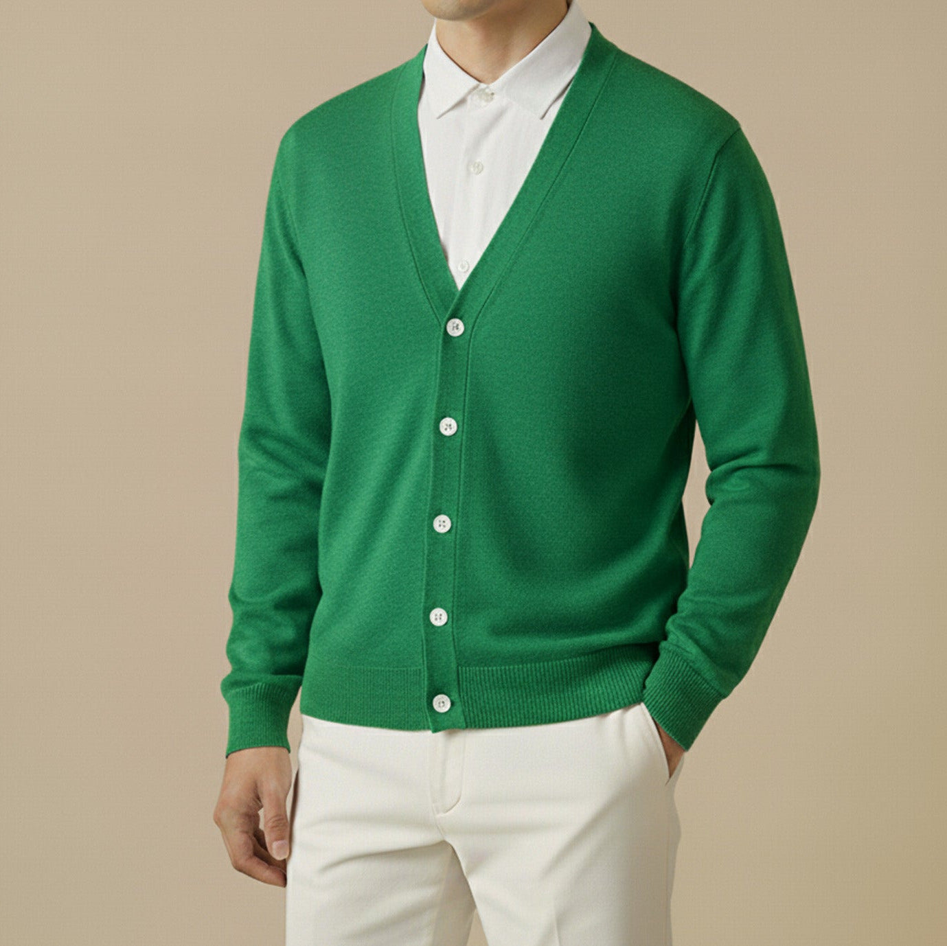 Buttoned Knit Cardigan