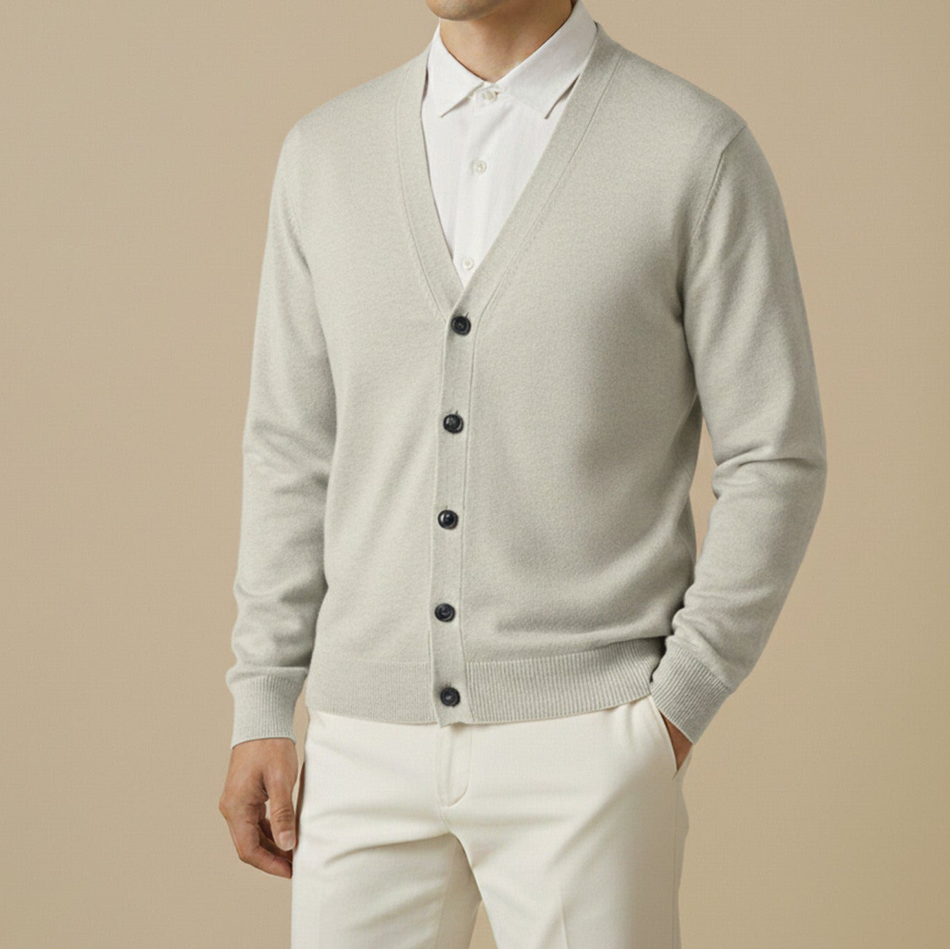 Buttoned Knit Cardigan