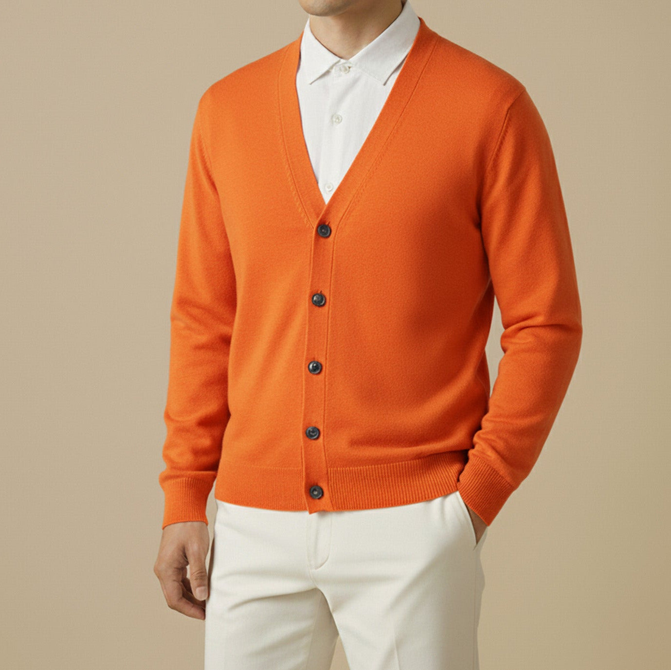 Buttoned Knit Cardigan