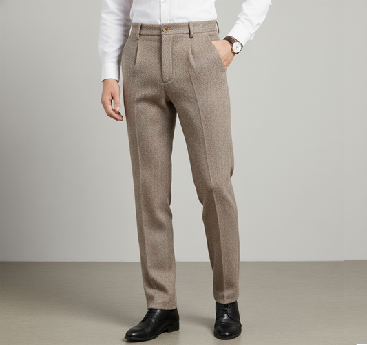 Wool Blend Tailored Trousers