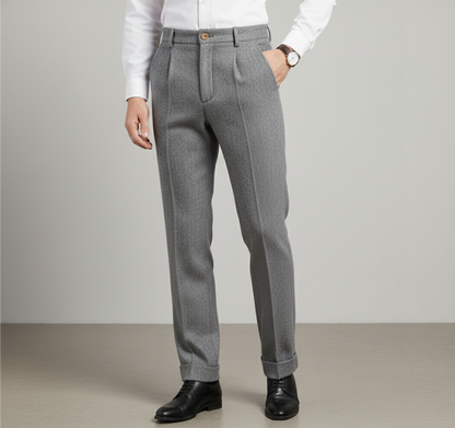Wool Blend Tailored Trousers