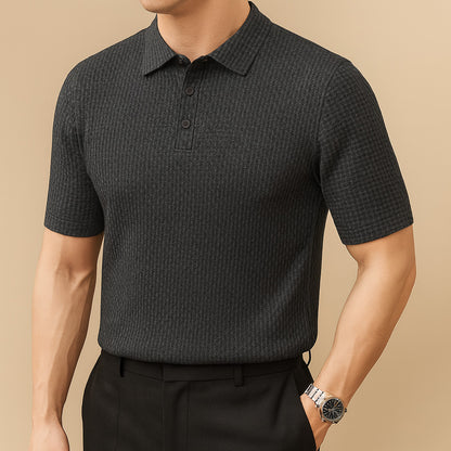 Textured Knit Polo Shirt