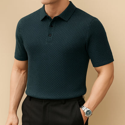Textured Knit Polo Shirt