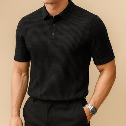 Textured Knit Polo Shirt