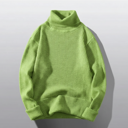 Ribbed Knit Turtleneck Sweater