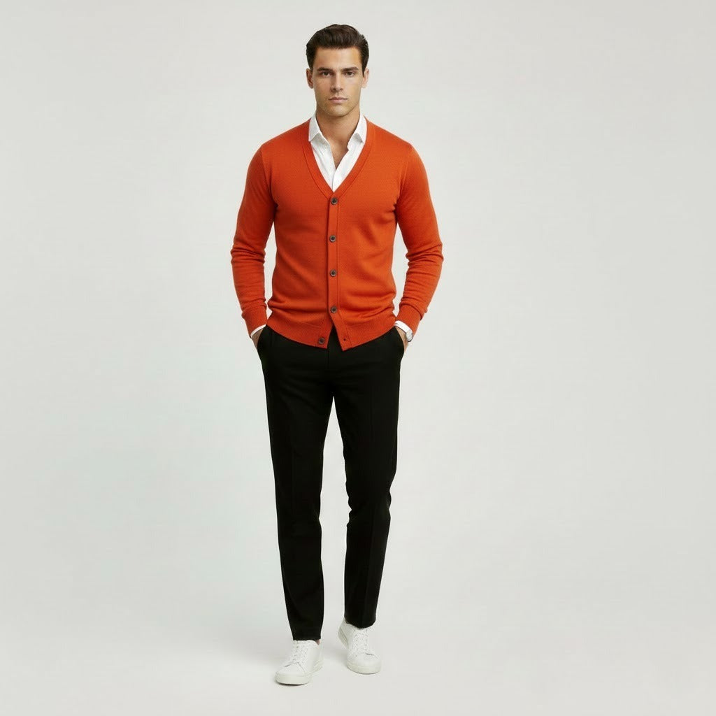 Cable Knit Button-up Cardigan