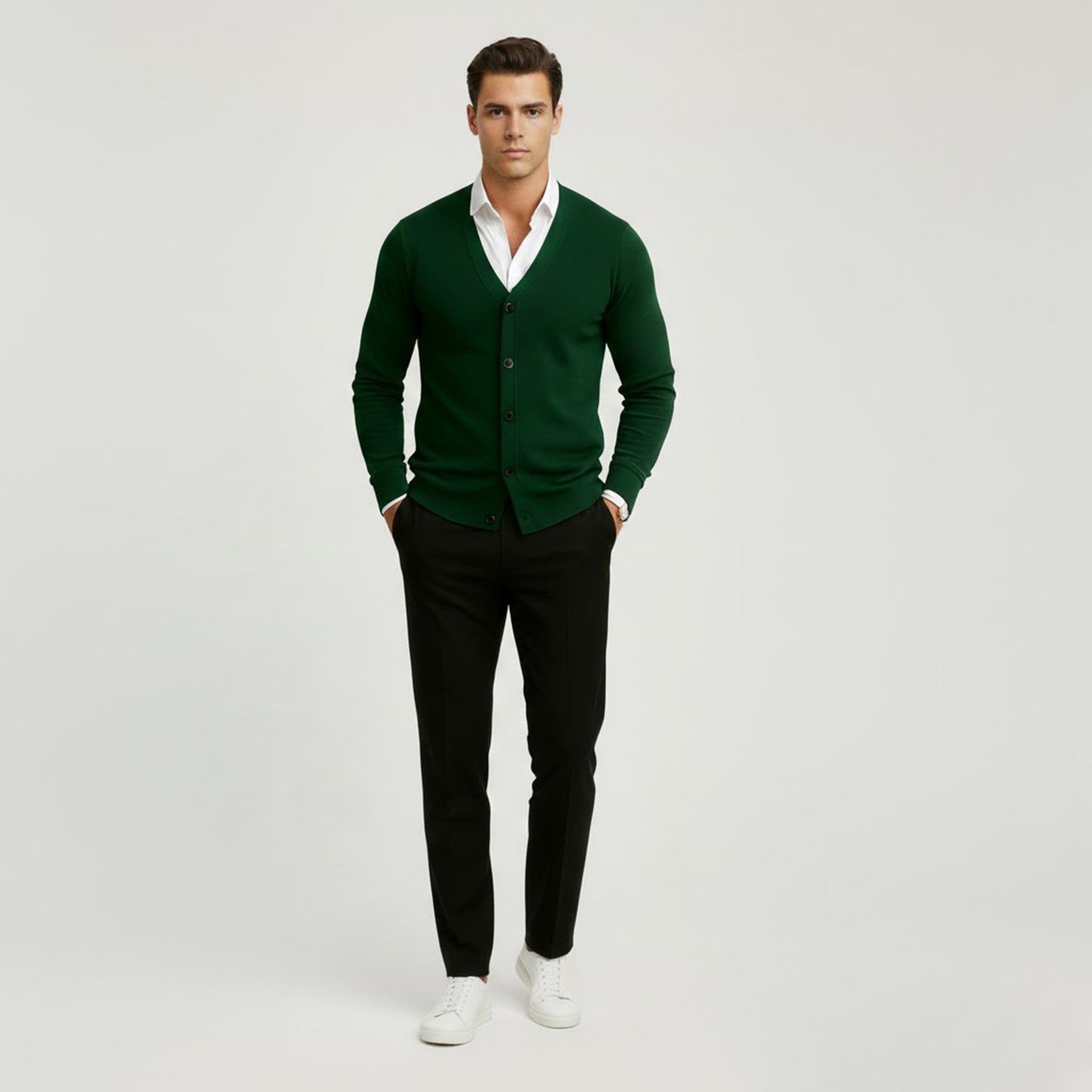 Cable Knit Button-up Cardigan