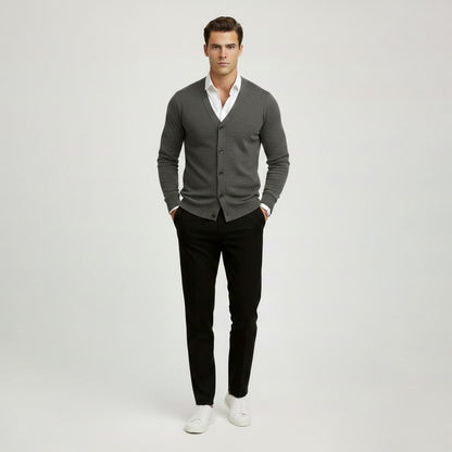 Cable Knit Button-up Cardigan