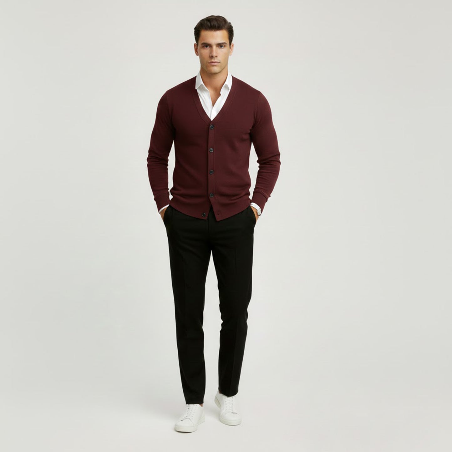 Cable Knit Button-up Cardigan