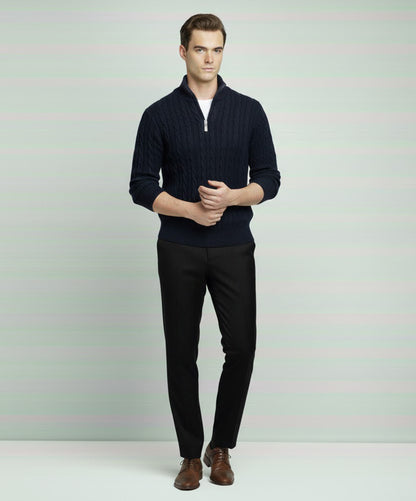 Cable Knit Quarter-Zip Sweater