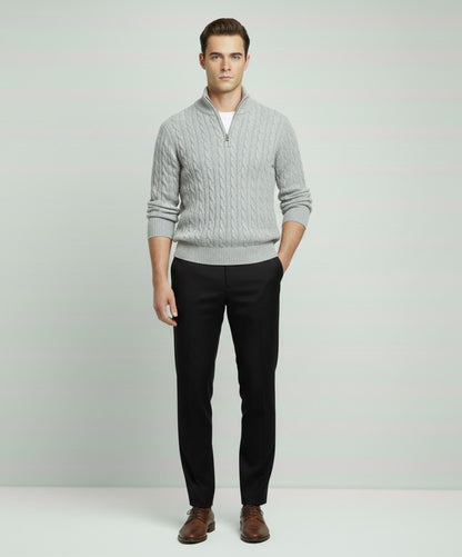 Cable Knit Quarter-Zip Sweater