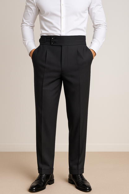 High-Waisted Pleated Dress Pants