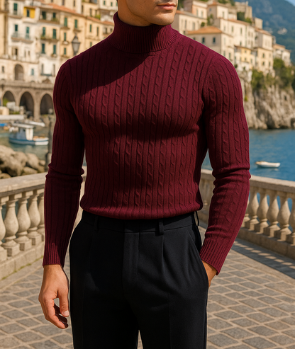Cable Knit Turtleneck Sweater