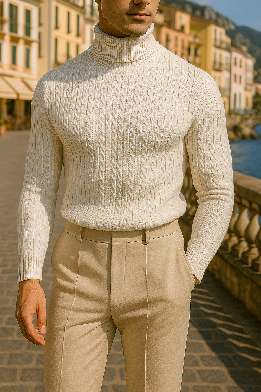 Cable Knit Turtleneck Sweater