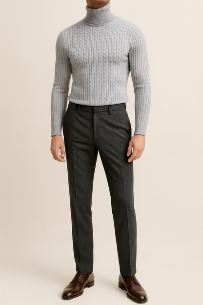 Cable Knit Turtleneck Sweater