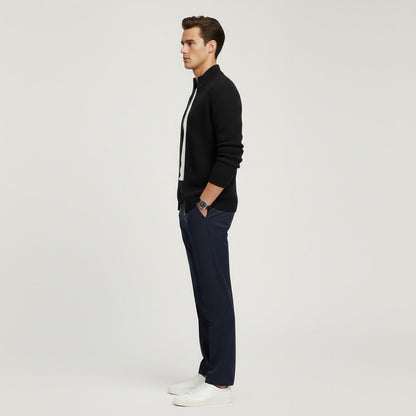 Chaqueta de punto acanalada con cremallera