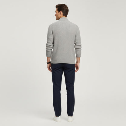 Chaqueta de punto acanalada con cremallera