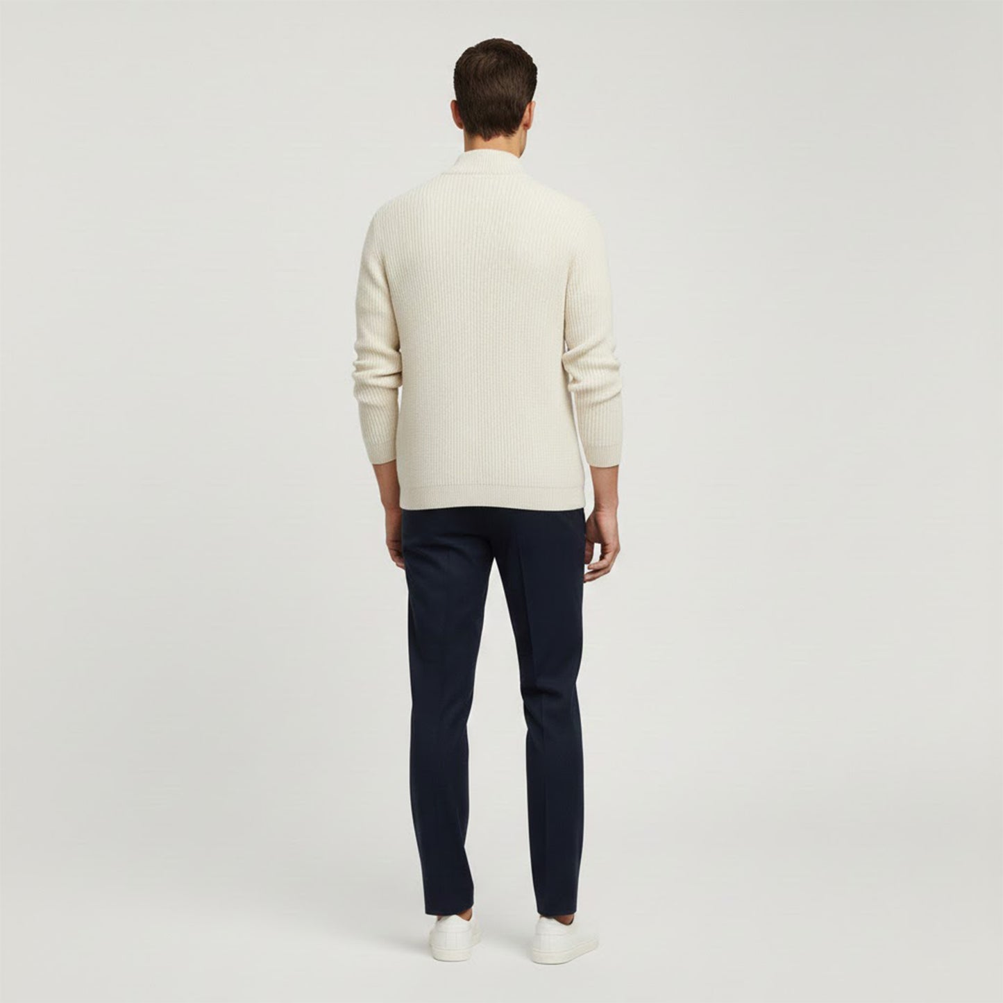 Chaqueta de punto acanalada con cremallera