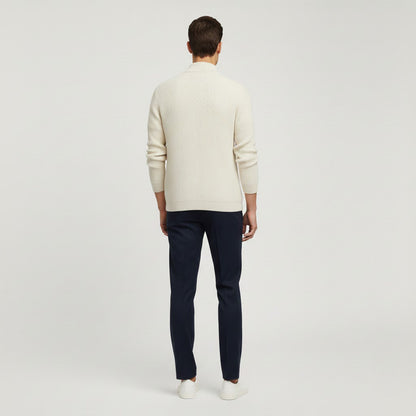 Chaqueta de punto acanalada con cremallera