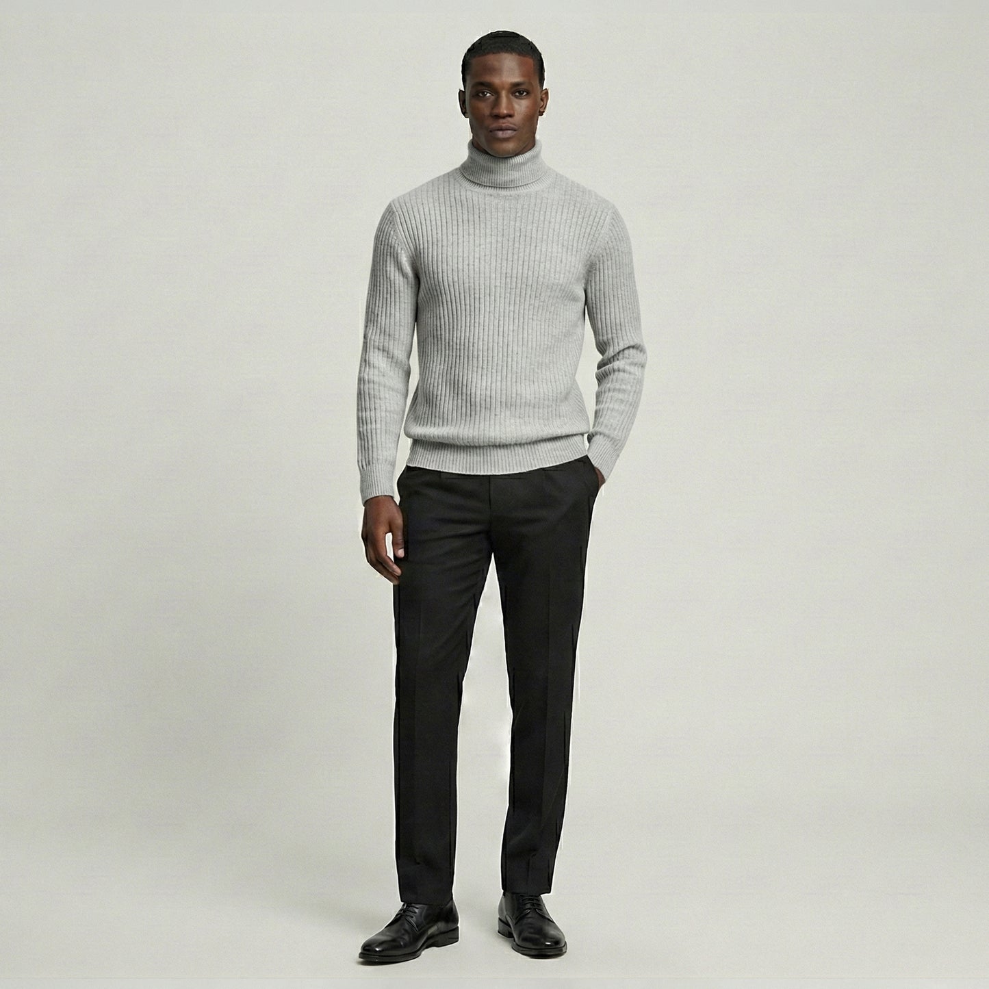 Ribbed Knit Turtleneck Sweater