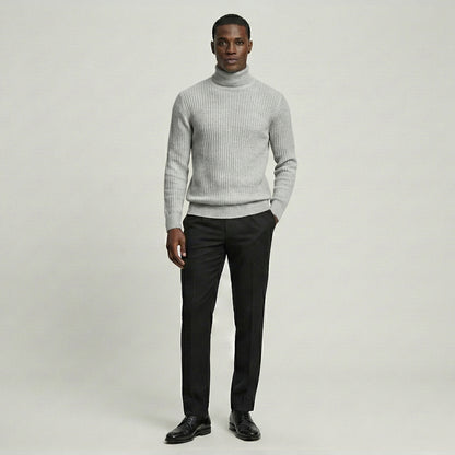 Ribbed Knit Turtleneck Sweater