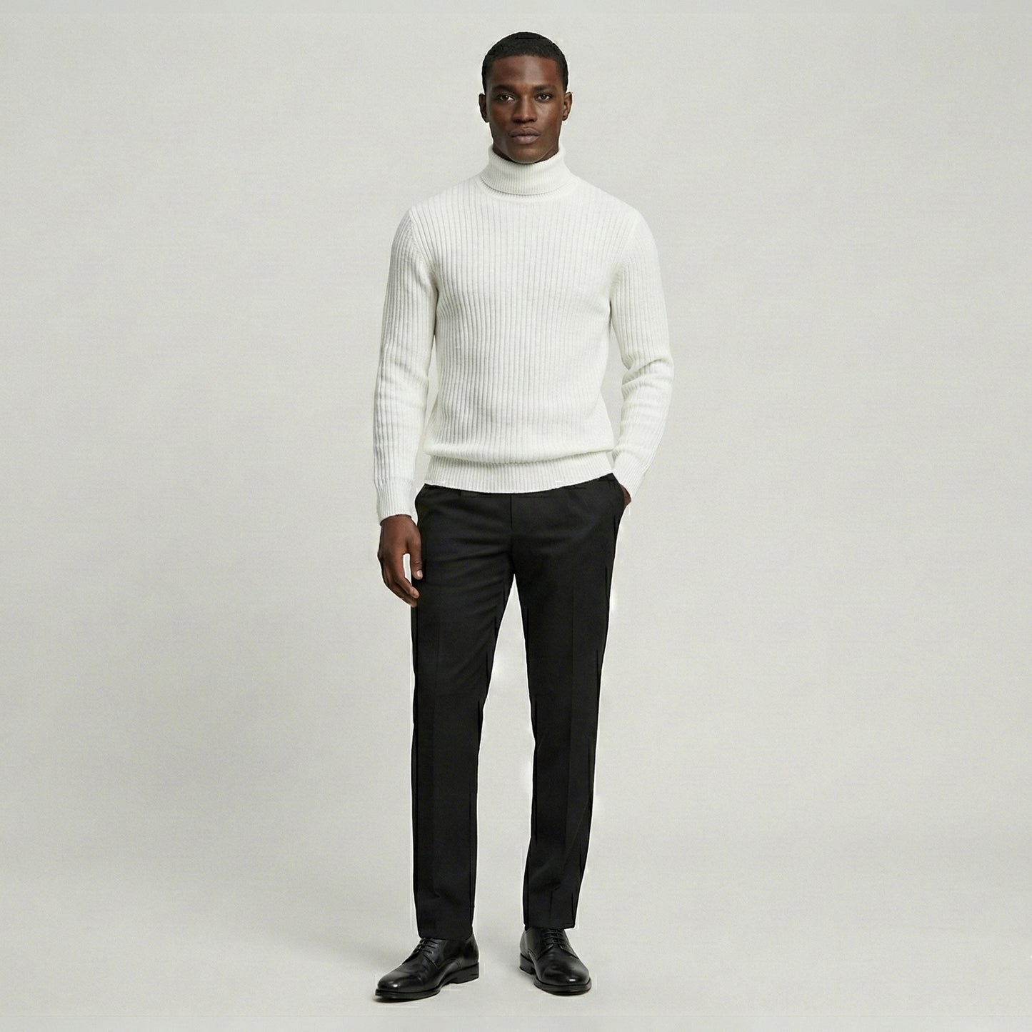 Ribbed Knit Turtleneck Sweater