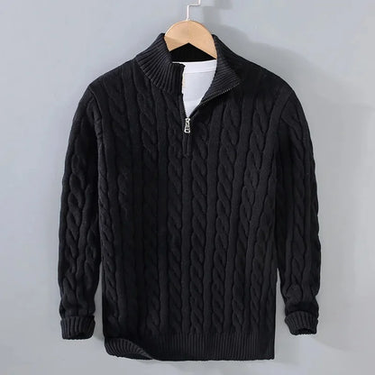 Cable Knit Quarter-Zip Sweater