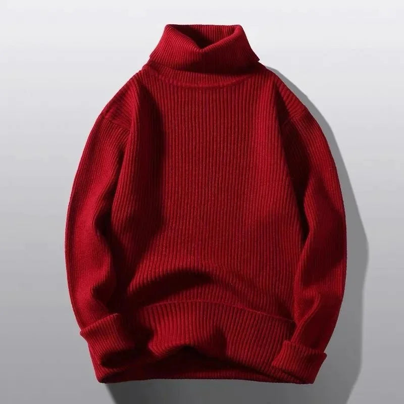 Ribbed Knit Turtleneck Sweater