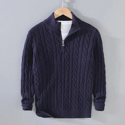 Cable Knit Quarter-Zip Sweater