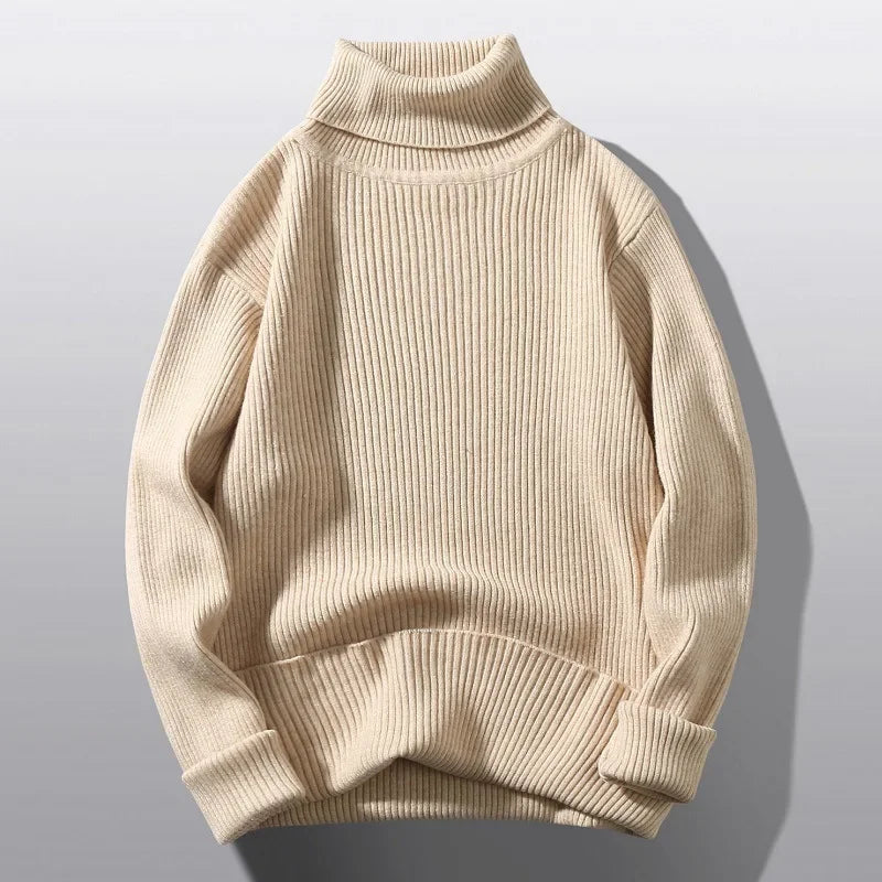 Ribbed Knit Turtleneck Sweater