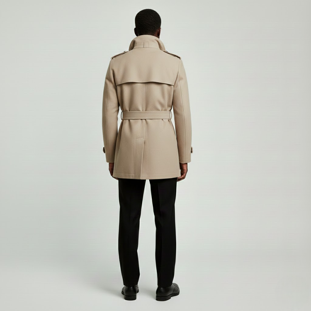 Slim-Fit Double-Breasted Trench Coat
