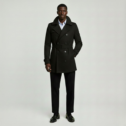 Slim-Fit Double-Breasted Trench Coat