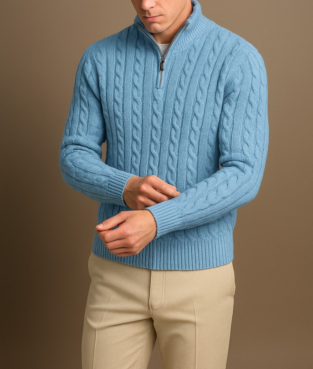Riviera Sky Cable‑Knit Set
