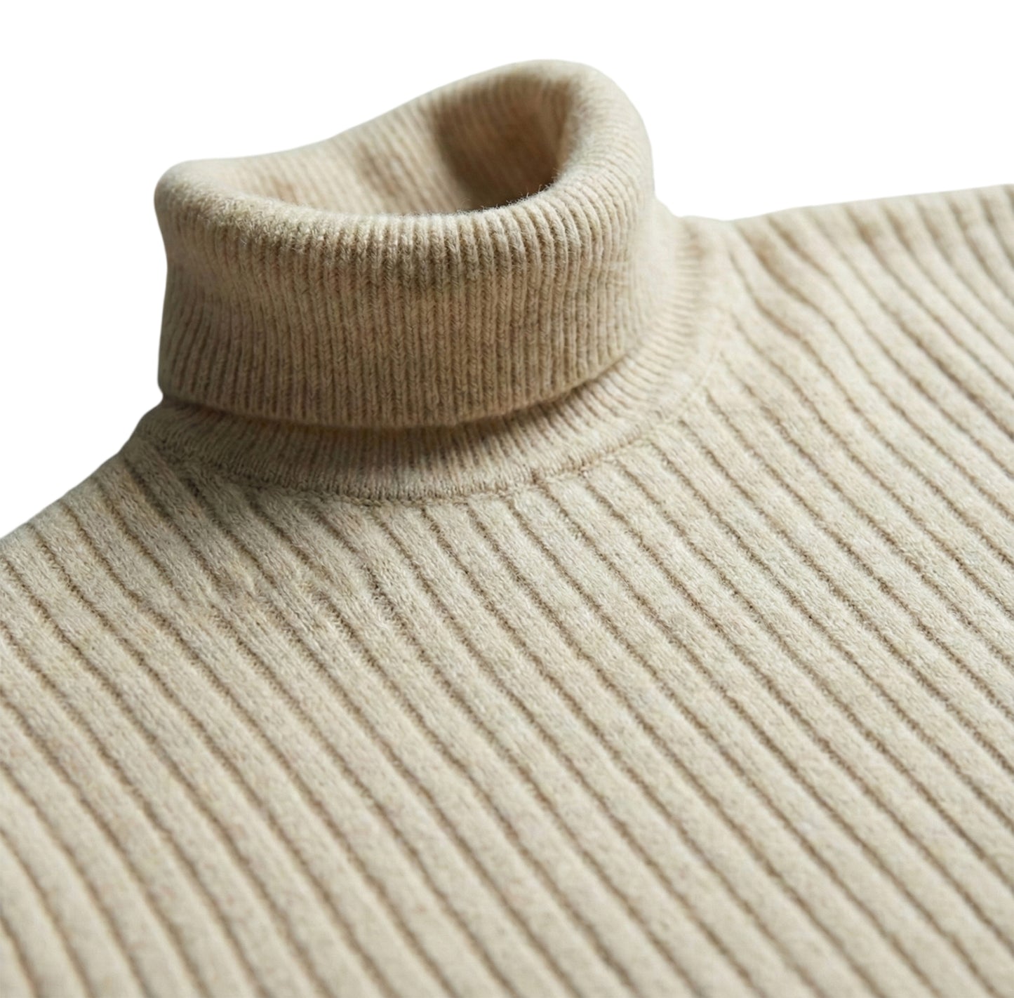Ribbed Knit Turtleneck Sweater