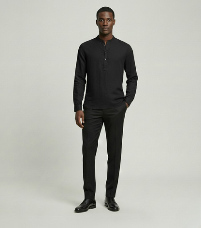 Ivory Linen Grandad Shirt