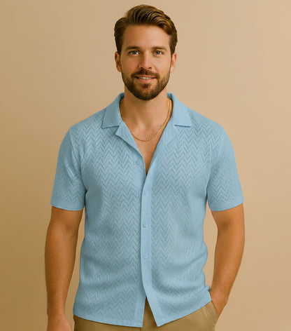 Openwork Crochet Shirt