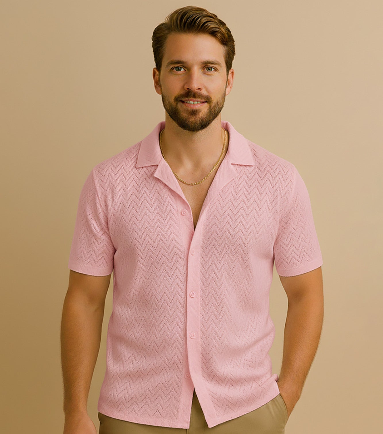 Openwork Crochet Shirt