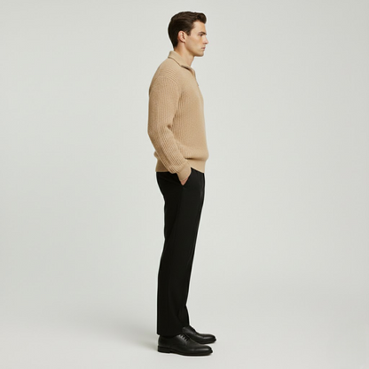 Ribbed Quarter-Zip Sweater