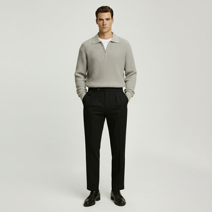 Ribbed Quarter-Zip Sweater