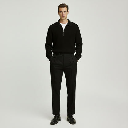 Ribbed Quarter-Zip Sweater