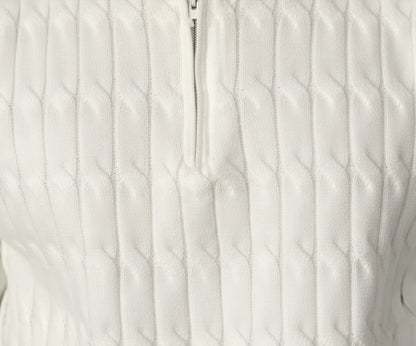 Suéter de punto trenzado con media cremallera