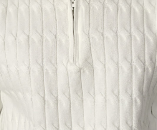 Suéter de punto trenzado con media cremallera