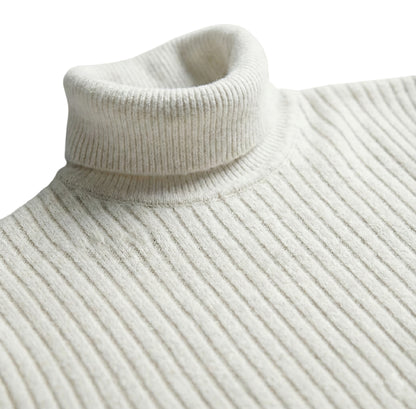 Ribbed Knit Turtleneck Sweater