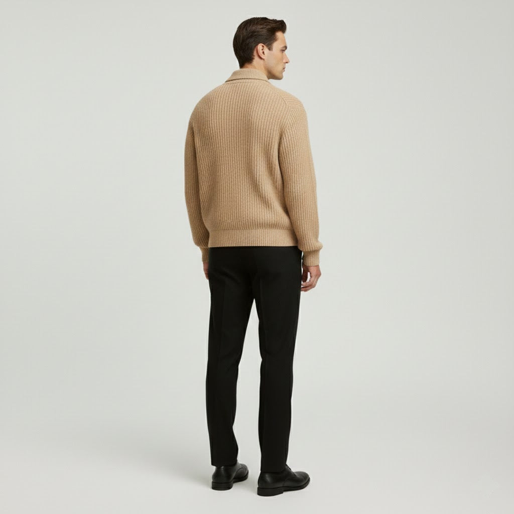 Ribbed Quarter-Zip Sweater