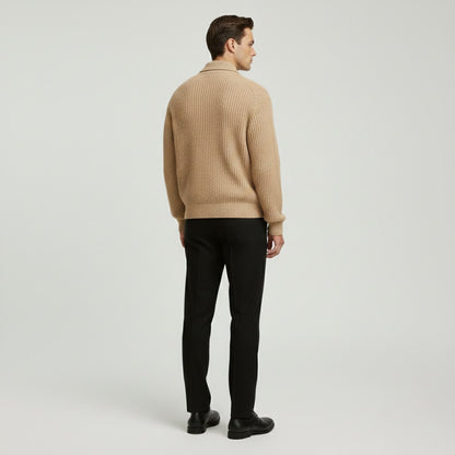 Ribbed Quarter-Zip Sweater