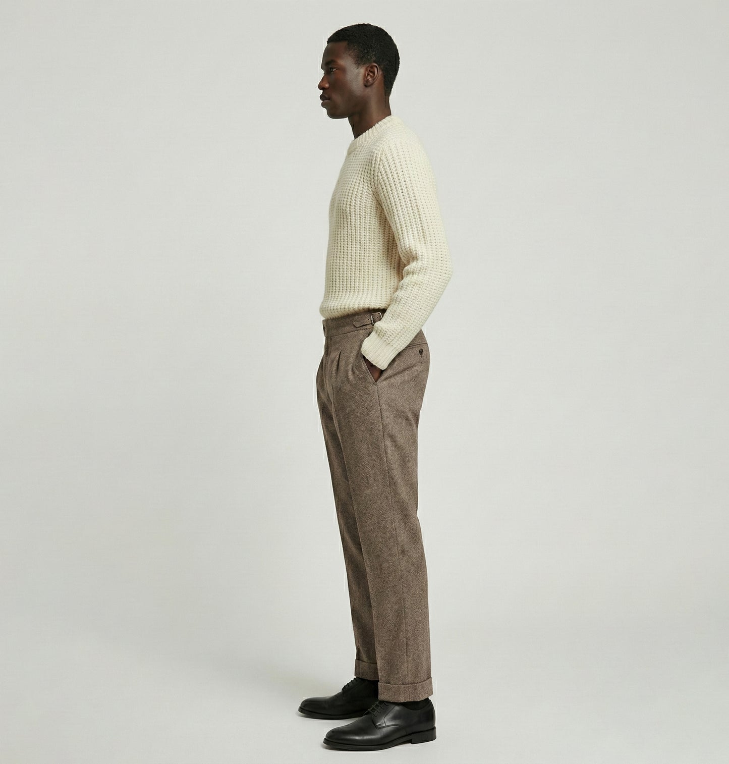 Wool Blend Tailored Trousers