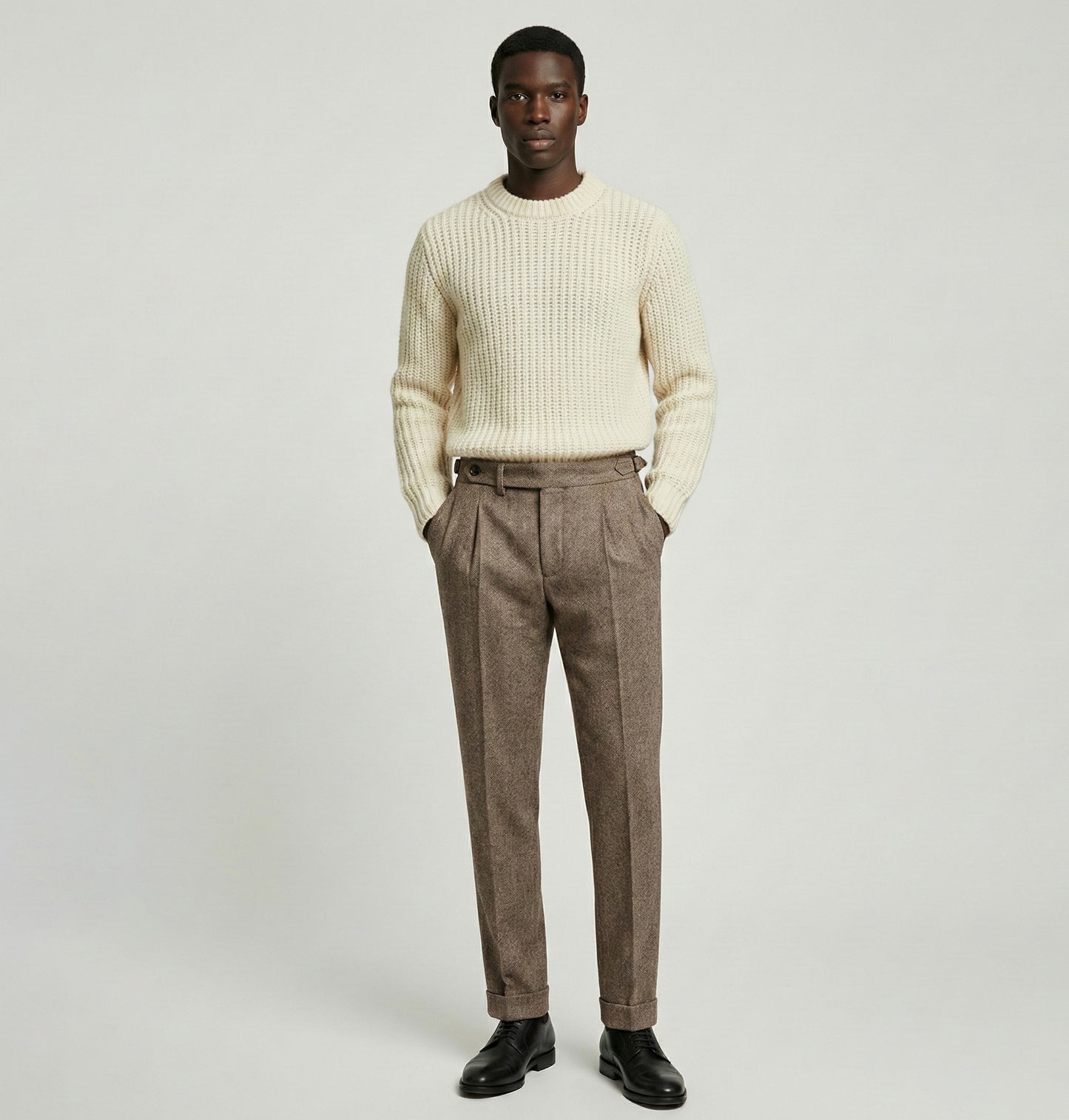 Wool Blend Tailored Trousers